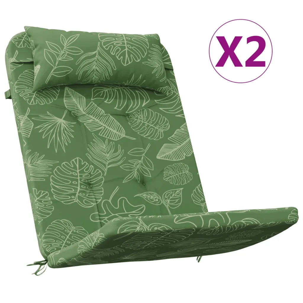 Cuscini Sedia Adirondack 2 pz Motivo a Foglie in Tessuto Oxford 361849