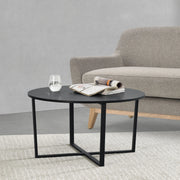 Tavolino Basso da caffè Vadstena con Piano Tondo - Nero [en.casa]