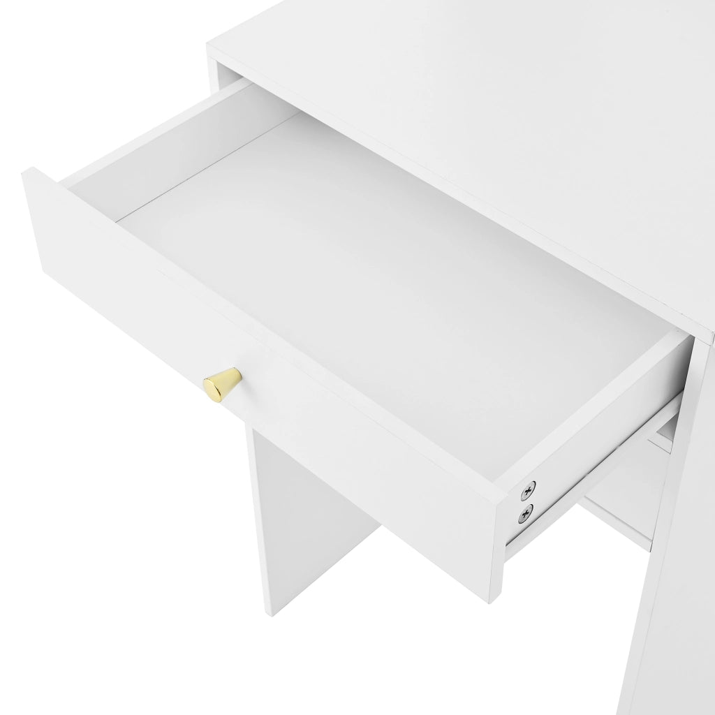Toeletta con 2 cassetti e 2 vani; LED regolabile - per camera da letto - bianco - 75×45×156 cm