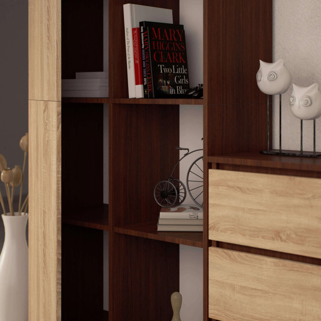 Armadio da ufficio AKORD R80 Wengé 80 cm 1 anta inserto frontale Sonoma Quercia 80x35x180 cm