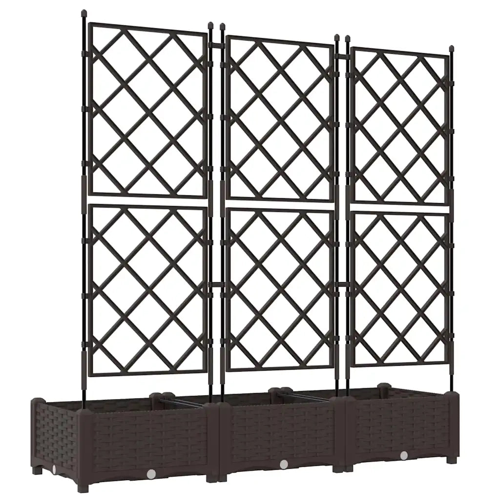 Vaso da giardino 3 pcs Marrone 120 x 40 x 125,5 cm Plastica 42002816