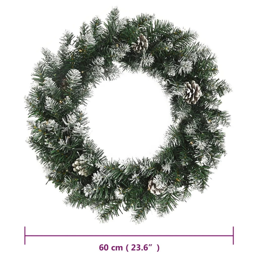 Ghirlanda Natalizia con Luci LED Verde 60 cm PVC 345172