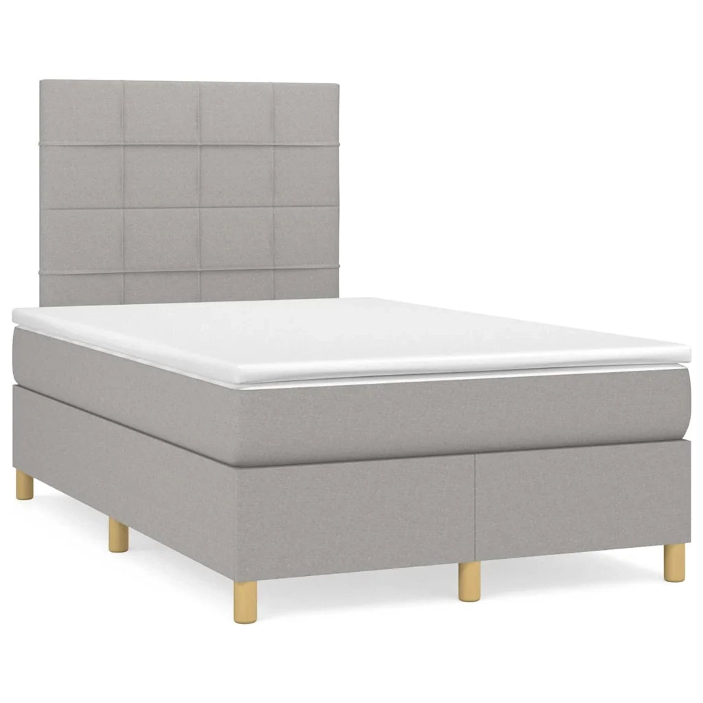 Giroletto a Molle con Materasso Grigio Chiaro 120x190cm Tessuto 3269930