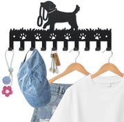 Sostegno per chiave per cani 10 ganci - supporto per chiave da parete - piede animale stendipanni - soggiorno/cucina - progetto manuale - 25 × 12 cm - appendiporta per chiavi