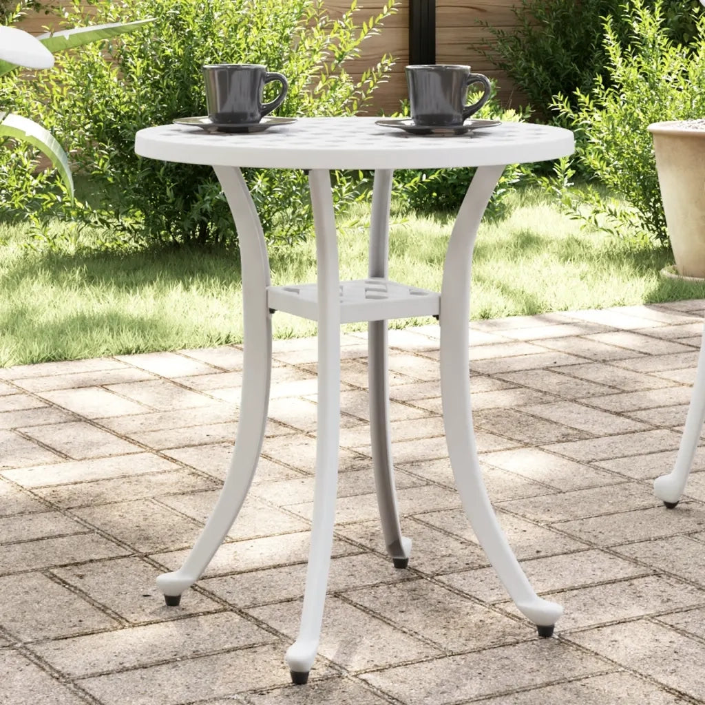Tavolo da Giardino Bianco Ø48x53 cm in Alluminio Pressofuso 4002825