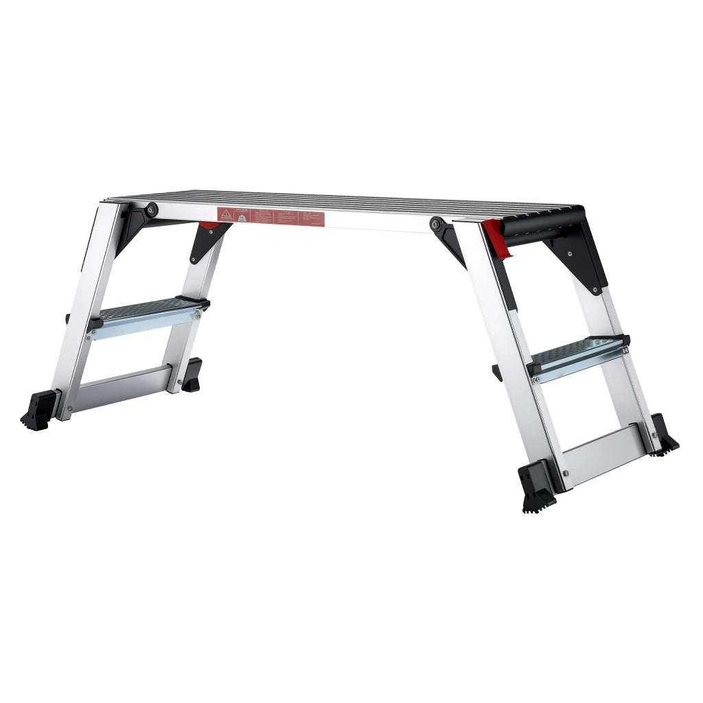 Piattaforma da lavoro pieghevole in alluminio, scala da lavoro mobile con piattaforma, superficie di lavoro 95 x 30 cm, sgabello per lavori
