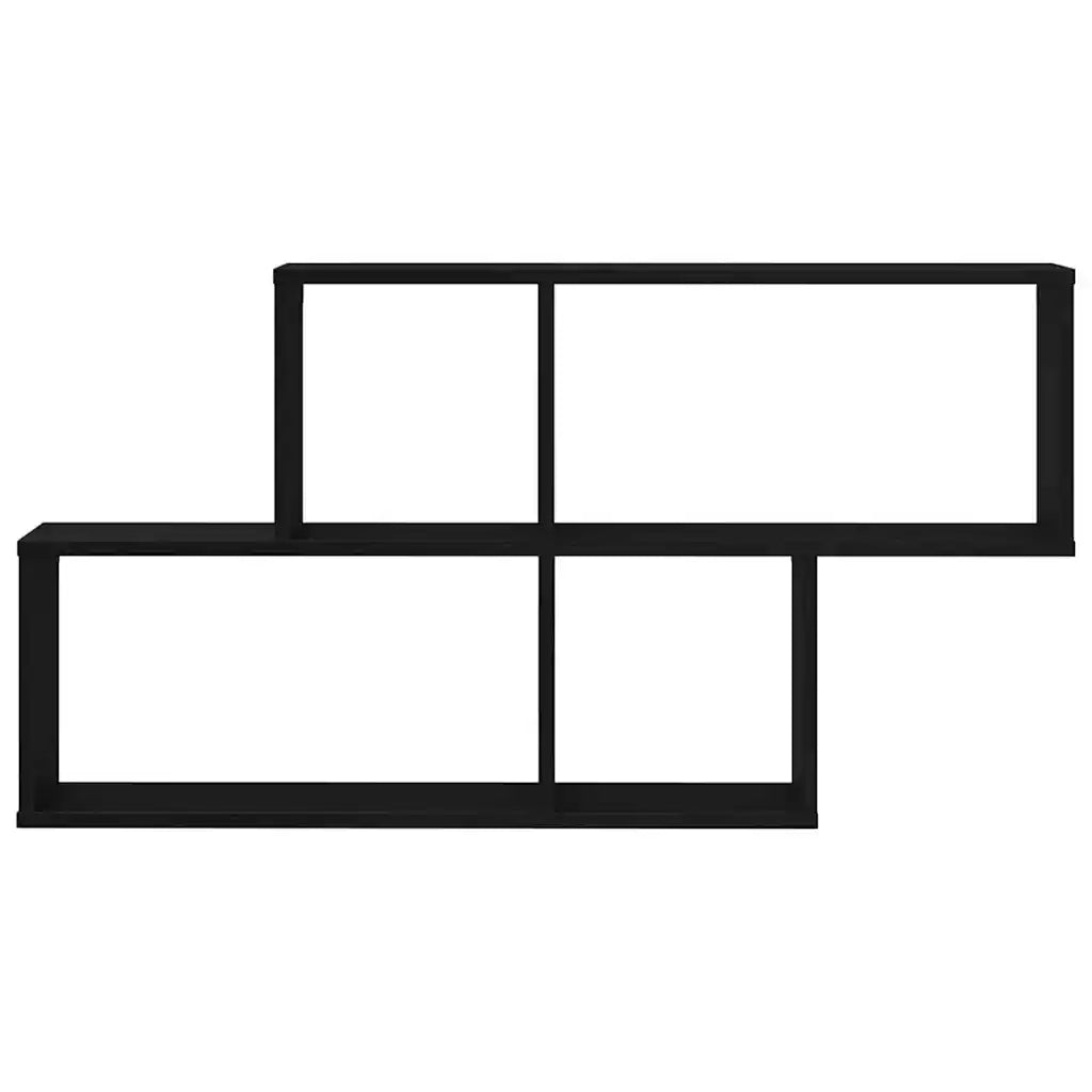 Scaffale da parete A parete Rovere Nero 76 x 15 x 53 cm 862648