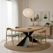 Tavolo da pranzo allungabile in legno impiallacciato rovere naturale Taurus 160-240x90 cm fino a 10 posti Made in Italy | Duzzle