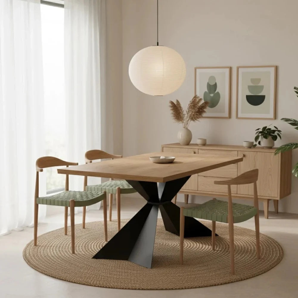 Tavolo da pranzo allungabile in legno impiallacciato rovere naturale Taurus 160-240x90 cm fino a 10 posti Made in Italy | Duzzle