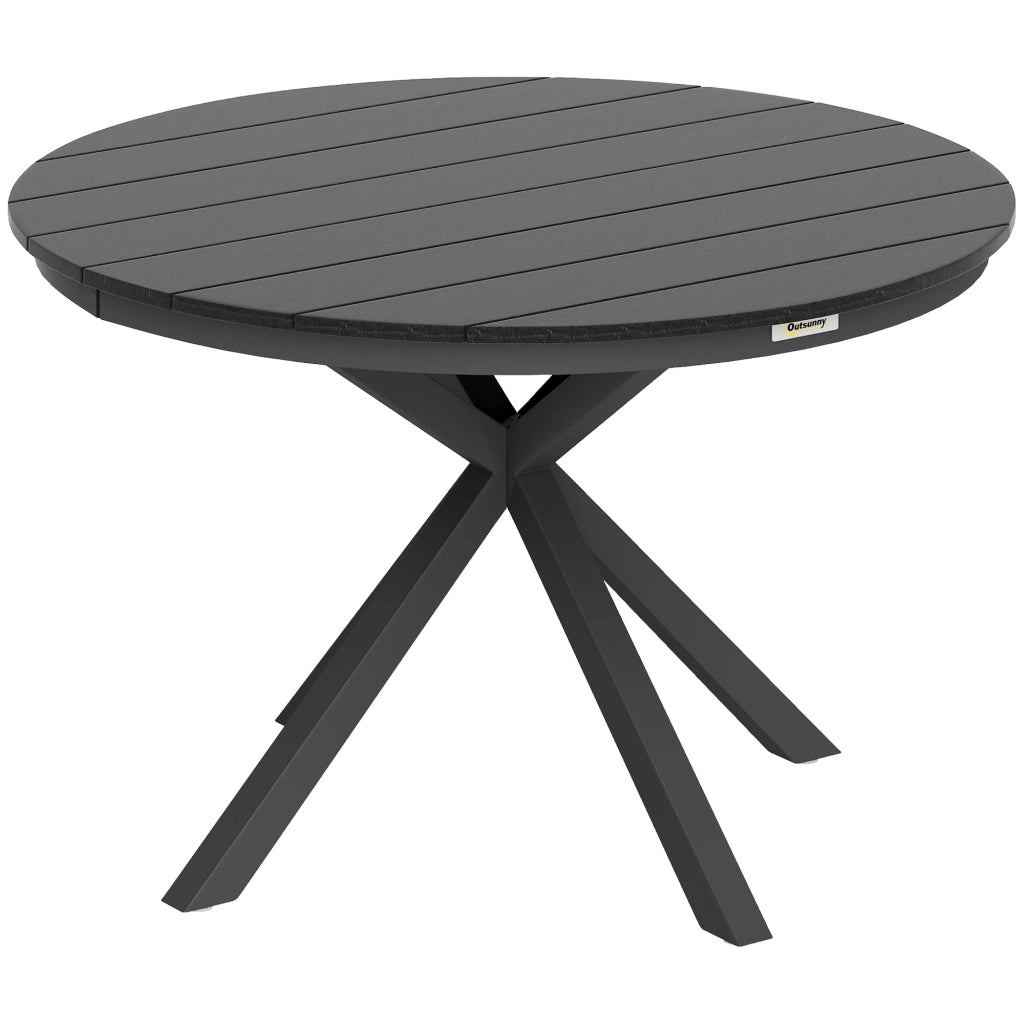 Tavolo da pranzo da giardino rotondo ¨C zephmum ¨C alluminio nero ?118 cm