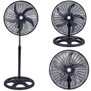 Ventilatore 3in1 Piantana Da tavolo Parete 3 Velocita Oscillazione 65W Pale 50cm