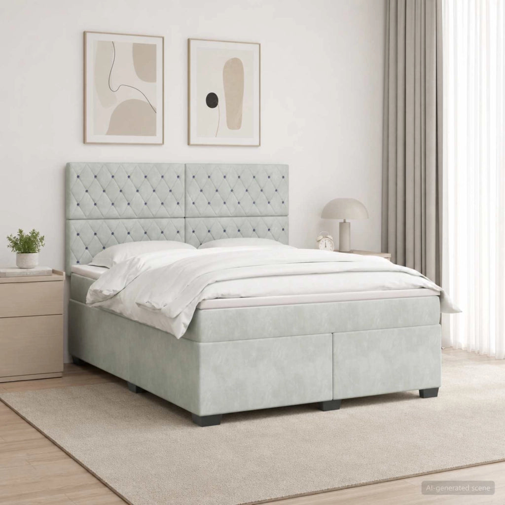 Letto box spring con materasso Grigio Chiaro 180 x 200 cm 3453686