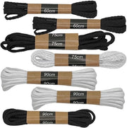 Set di cinture per scarpe 7 pezzi - Cinture in poliestere - 60/75/90 cm - Nero/Bianco - Adatti per scarpe da ginnastica/sneaker - Cinture per scarpe