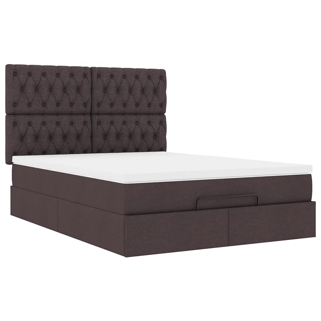 Struttura Letto Pouf con Materasso 140x200 cm in Tessuto 3313247