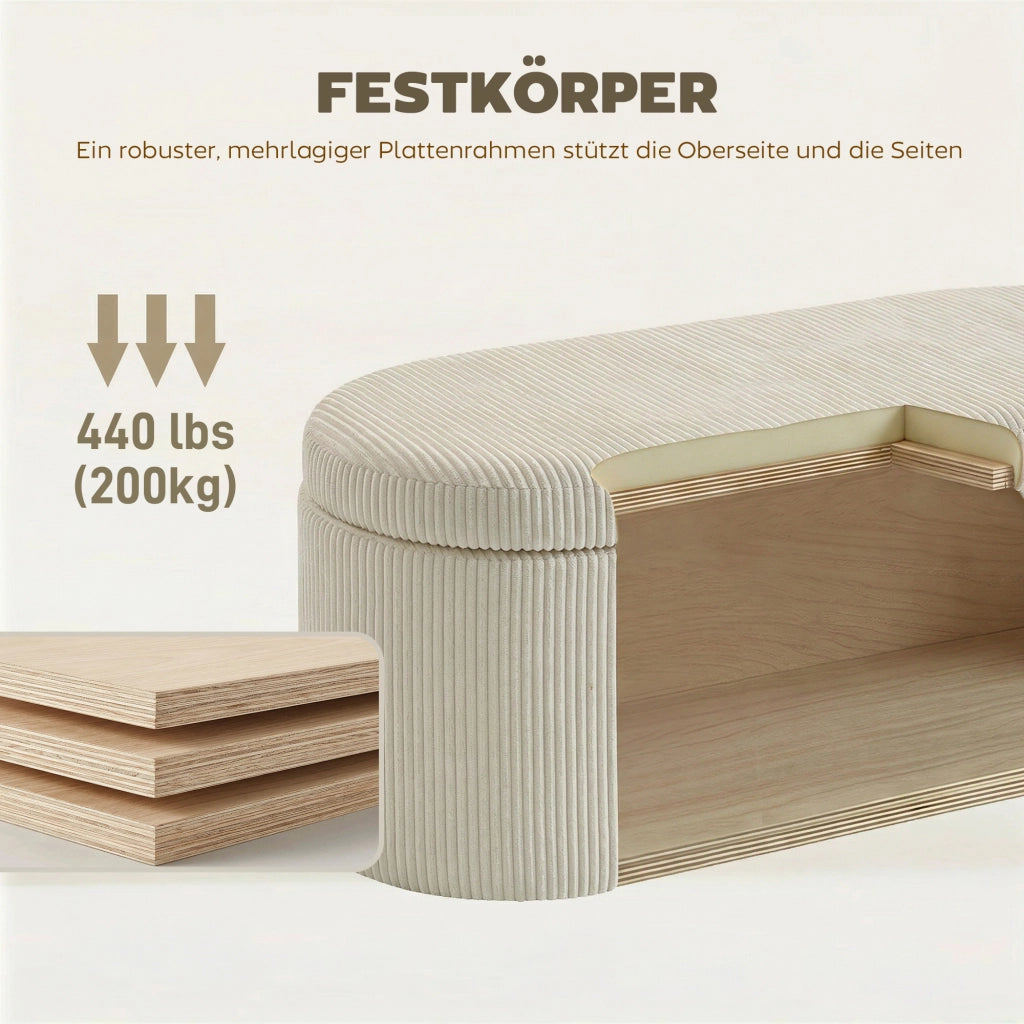 Pouf con contenitore ¨C zephmum ¨C beige 105x51x49 cm