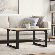 Tavolino da Salotto Telaio a O 90x90x45cm Legno Pino e Acciaio