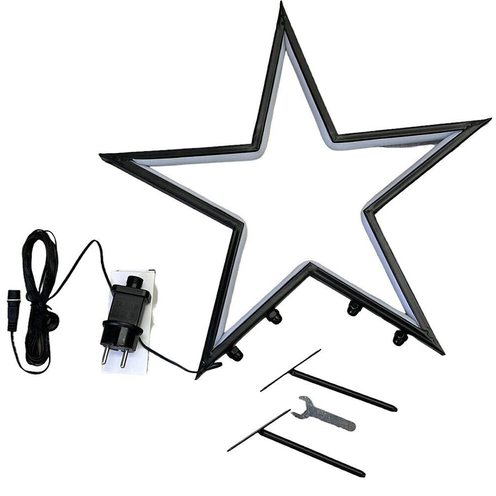 STELLA LUMINOSA LUCI DI NATALE NATALIZIE DA ESTERNO TUBO LED CALDA A PICCHETTO 50 CM