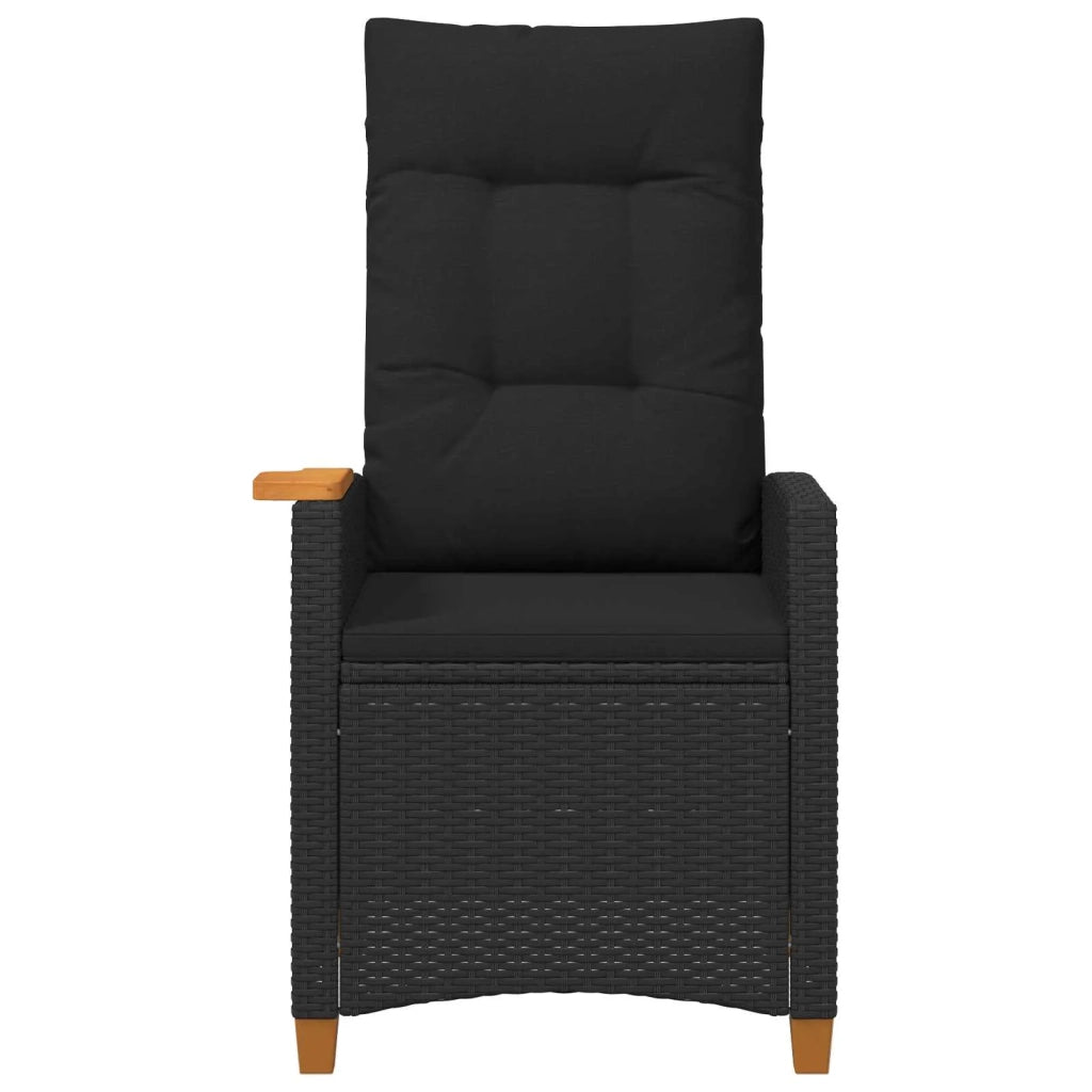 Poltrona reclinabile con tavolino Nero 62 x 64 x 112 cm
