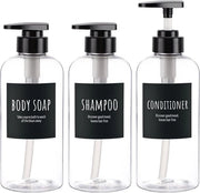 3 dispenser per bagno, flessa di dispensazione Segbeauty 500ml, 16,9 oz flessa pompata ricaricabile per shampoo, balsamo, gel doccia e crema idratante.