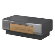 Tavolino basso OHIO – Grigio e quercia – 110x60 cm – Stile contemporaneo