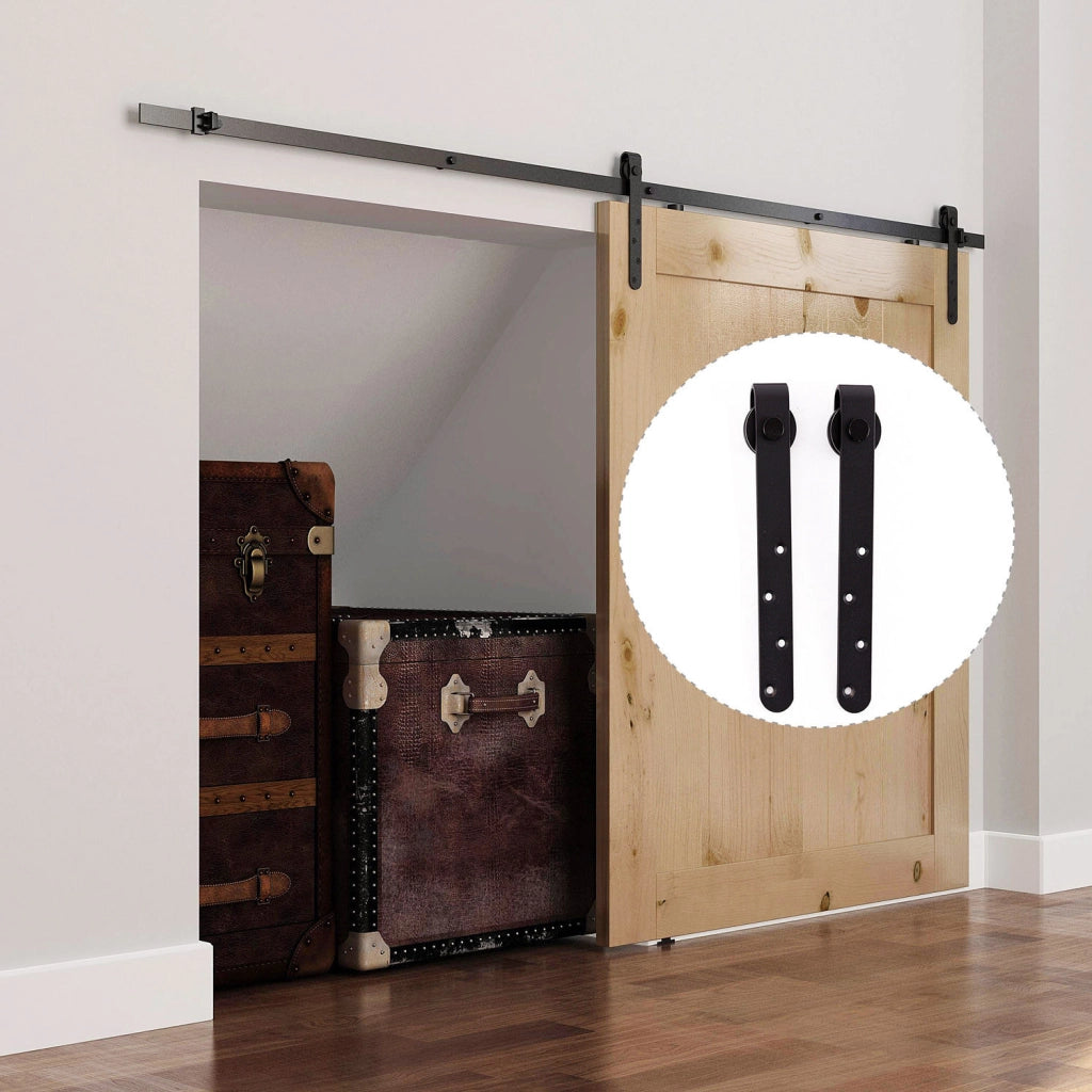 Kit Porte Scorrevoli Galandage ¨C Zephmum ¨C Nero, Acciaio, per Porte fino a 90 cm