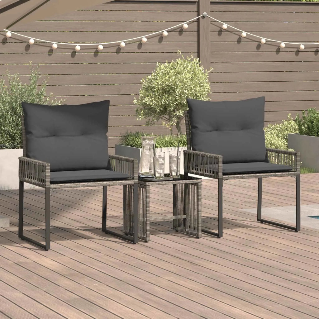 Set di Mobili da Esterno 7 pcs Grigio e Grigio Scuro polyrattan