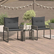 Set di Mobili da Esterno 7 pcs Grigio e Grigio Scuro polyrattan