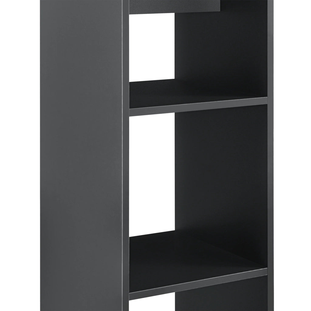 Tavolo da bar bistrot con 3 ripiani portaoggetti 110 cm grigio scuro 03_0006195