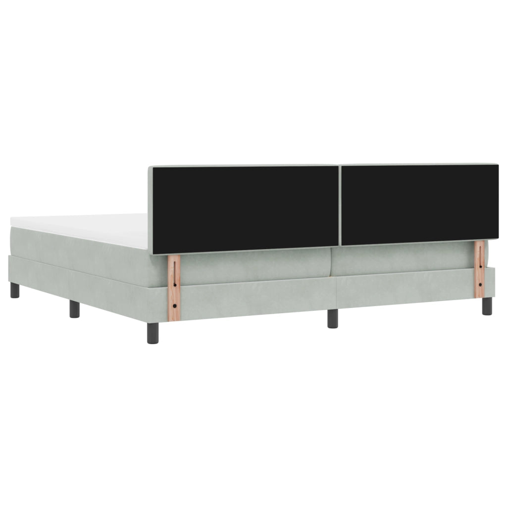 Letto con Box Spring e Materasso  Grigio Chiaro 200x200 cm Velluto