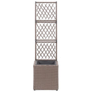 Letto Rialzato Traliccio 1 Vaso 30x30x107cm Polyrattan Marrone 46936