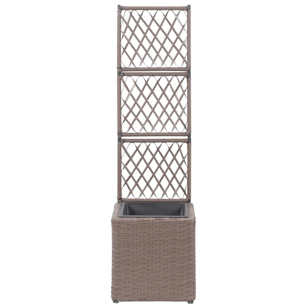Letto Rialzato Traliccio 1 Vaso 30x30x107cm Polyrattan Marrone 46936