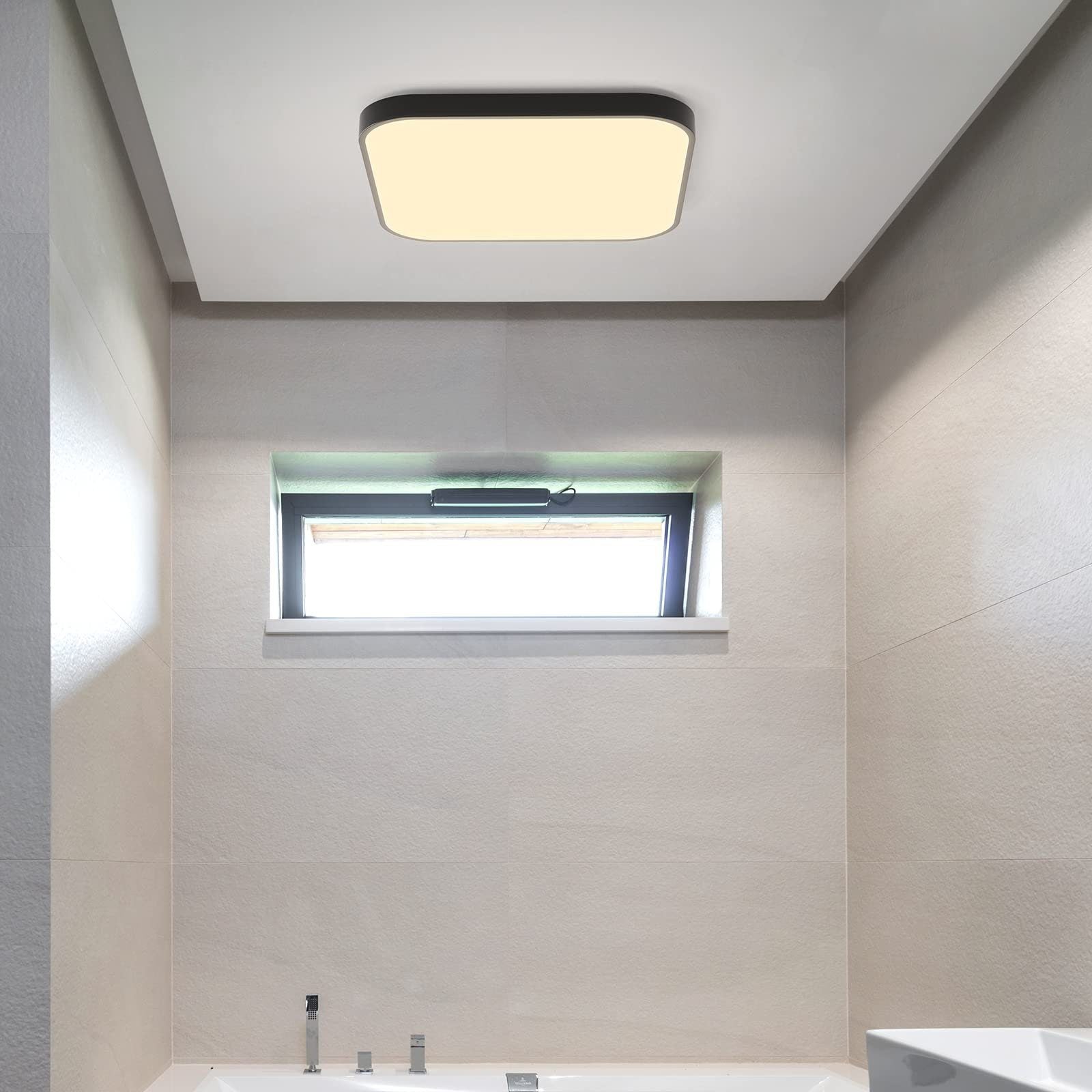 ZMH Lampada da soffitto plafoniera LED quadrata piatta 27cm 19W per camera letto corridoio