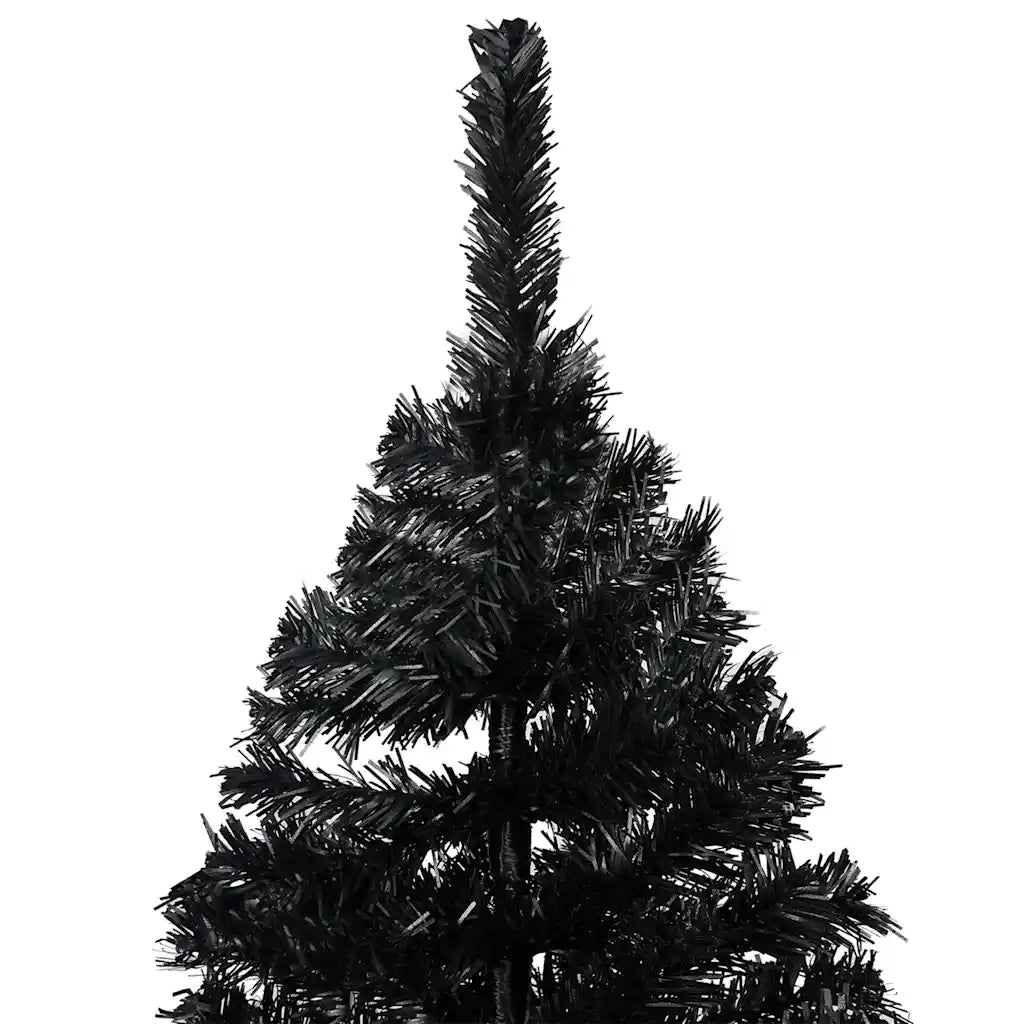 Albero di Natale Preilluminato con Palline Nero 240 cm PVC 3077678