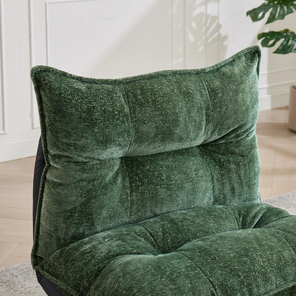 POLTRONA girevole con schienale regolabile a 3 posizioni 72x60x44 cm verde scuro e nero