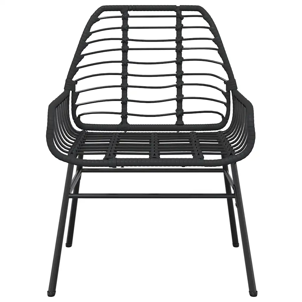 vidaXL Set Mobili da Pranzo per Giardino 3 pz Nero Polyrattan Vetro