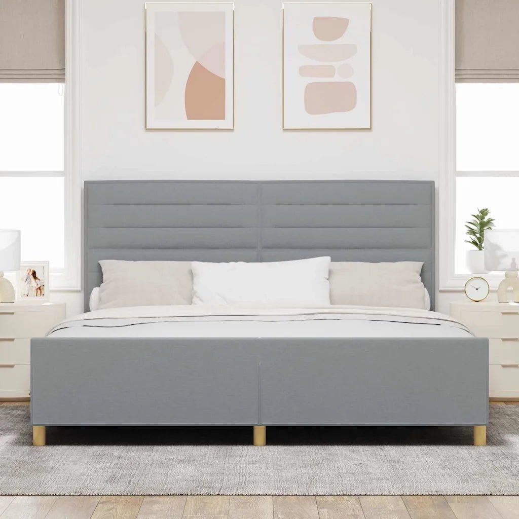 Struttura del letto Grigio chiaro 200 x 200 cm Tessuto 3344676