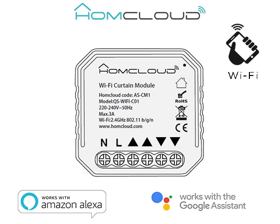 Modulo Rele' Tapparelle 2 Canali Intelligente Wi-Fi da incasso AS-CM1