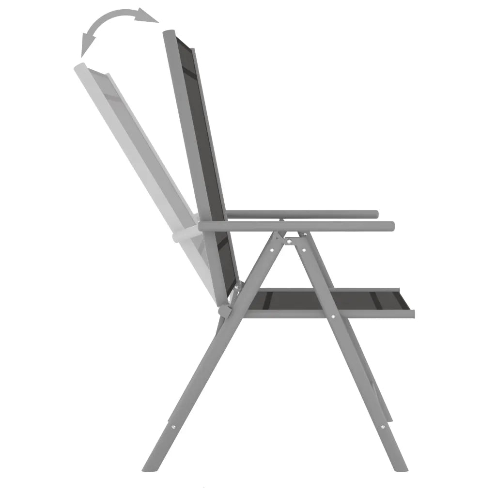 Sedie da Giardino Pieghevoli 2 pz in Textilene Nere 312181