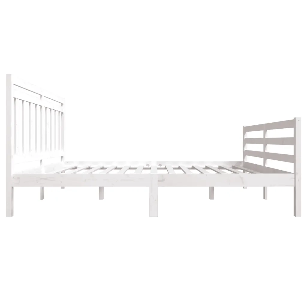 Giroletto-Struttura Letto Bianco in Legno Massello 160x200 cm 437264