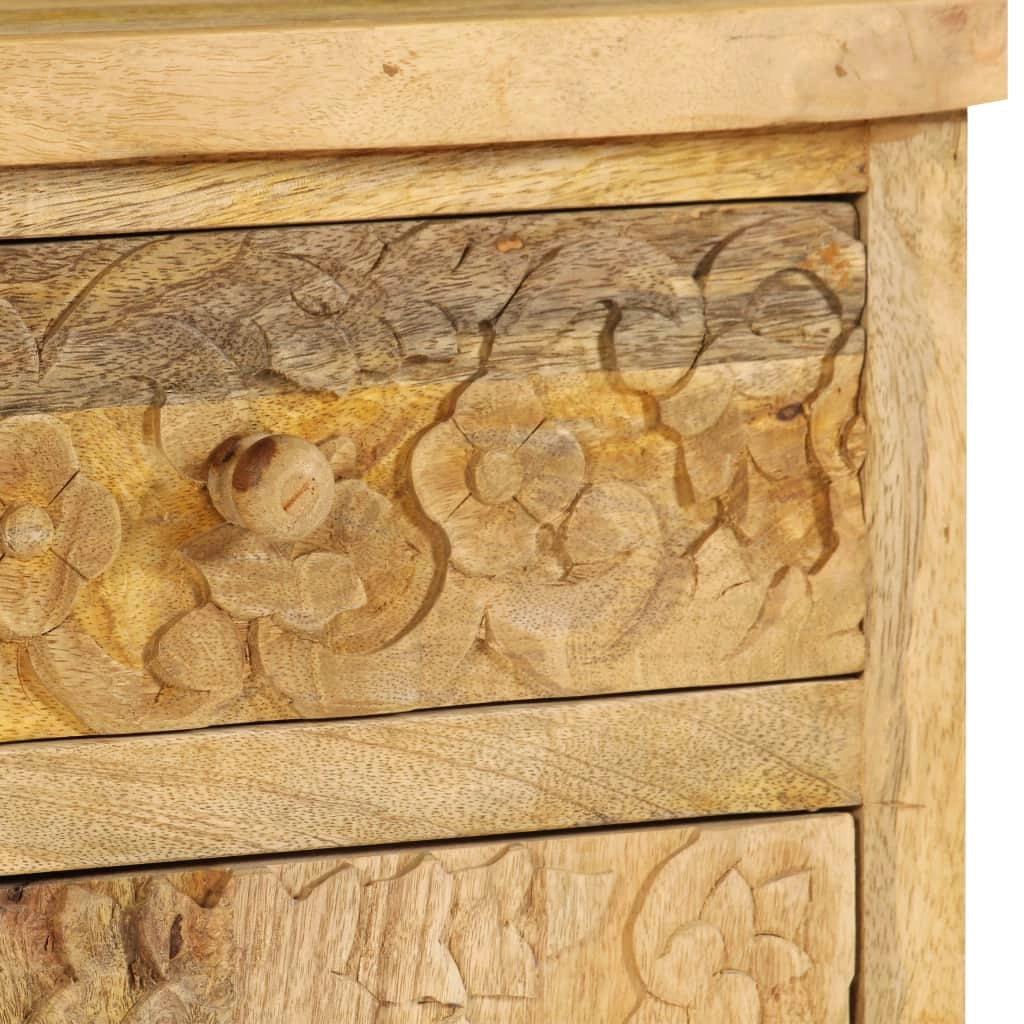 Comodino cassettiera armadio mobili camera da letto in legno massello di mango 40 x 30 x 50 cm 1402082