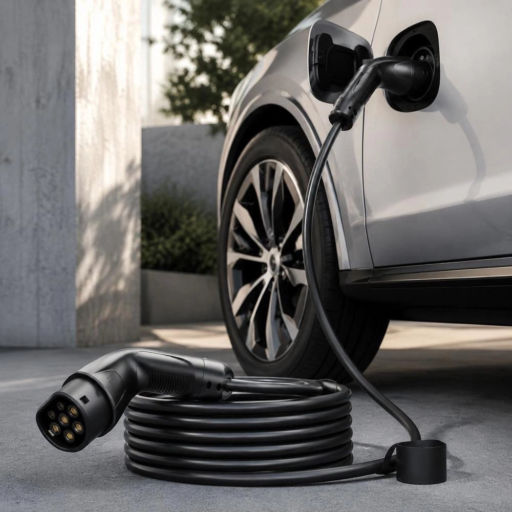 EV Charging Cable, 32 A, 10 M, Max. 22 KW, Extension Cable, Compatible With Type 2 Chargers For Electric Vehicles, 3-phase AC, 480 V, 50 Hz, IP65, Car Charging Cable With Carrying Case