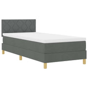 Letto singolo | Letto per adulti | Letto a Sorgente LED Grigio scuro 90 x 200 cm Tessuto