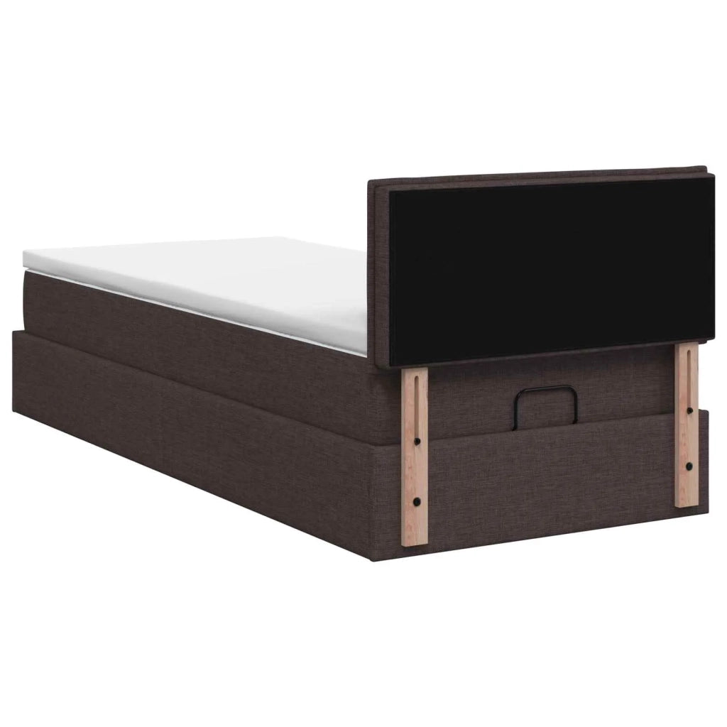 Letto ottomano con materasso Marrone Scuro 80 x 200 cm Tessuto 3456201