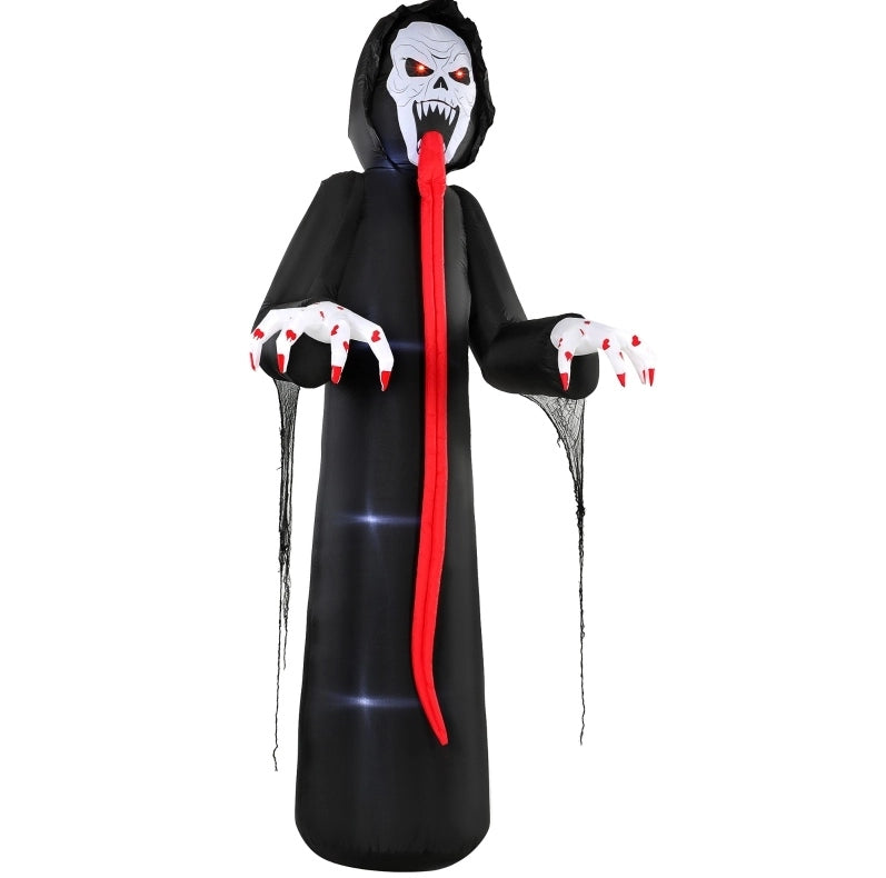 DECORAZIONE HALLOWEEN Scheletro Gonfiabile 310 cm Nero con LED