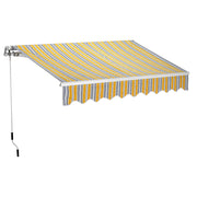 Tenda da Sole Barra Quadra 200x300 cm Tessuto in Poliestere Riga Gialla