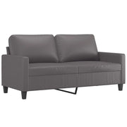 Divano | Divano da soggiorno | Sofa a 2 Posti Grigio 140 cm in Similpelle