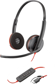 ORIGINAL HP Poly Accessori per computer nero 8X2J9A6 Blackwire 3220 USB-C Cuffie Poly Blackwire 3220 stereo USB-C nere + adattatore USB-C/A (sfuse)