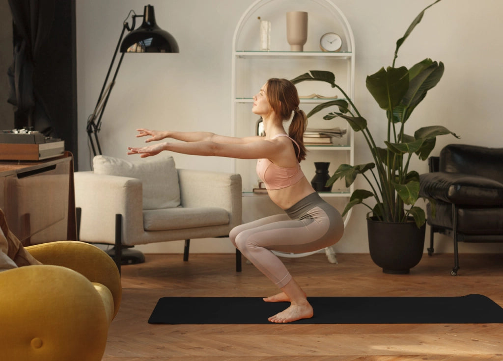 Tappetino Fitness Ammortizzante Antiscivolo 4mm Tappeto Sport Yoga Pilates - 61x173 - Nero
