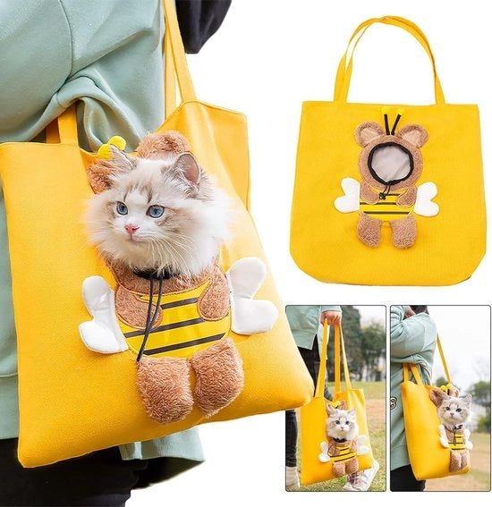 Borsa a tracolla in tela per piccoli animali domestici - portabagagli per cani e gatti