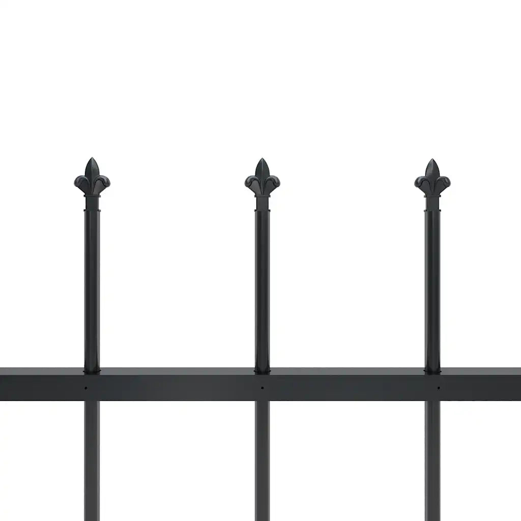 Recinzione da Giardino con Punta a Lancia in Acciaio 838x120 cm Nero 277624